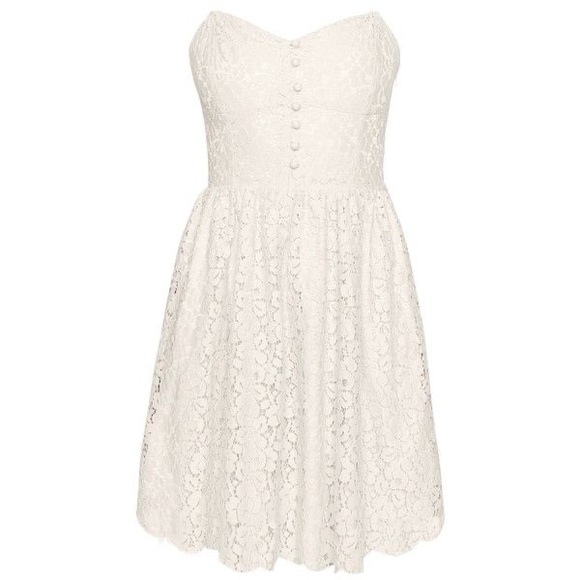 Aritzia Talula Debutante Dress White Strapless Lace Size 2 - Picture 1 of 6